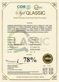 Qlassic Certification by CIDB 78% Rating Tuan Residency