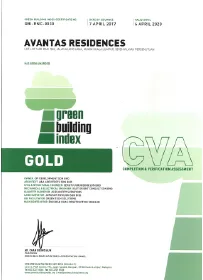 Green Building Index Certification 2017 Gold Winner Avantas Residences